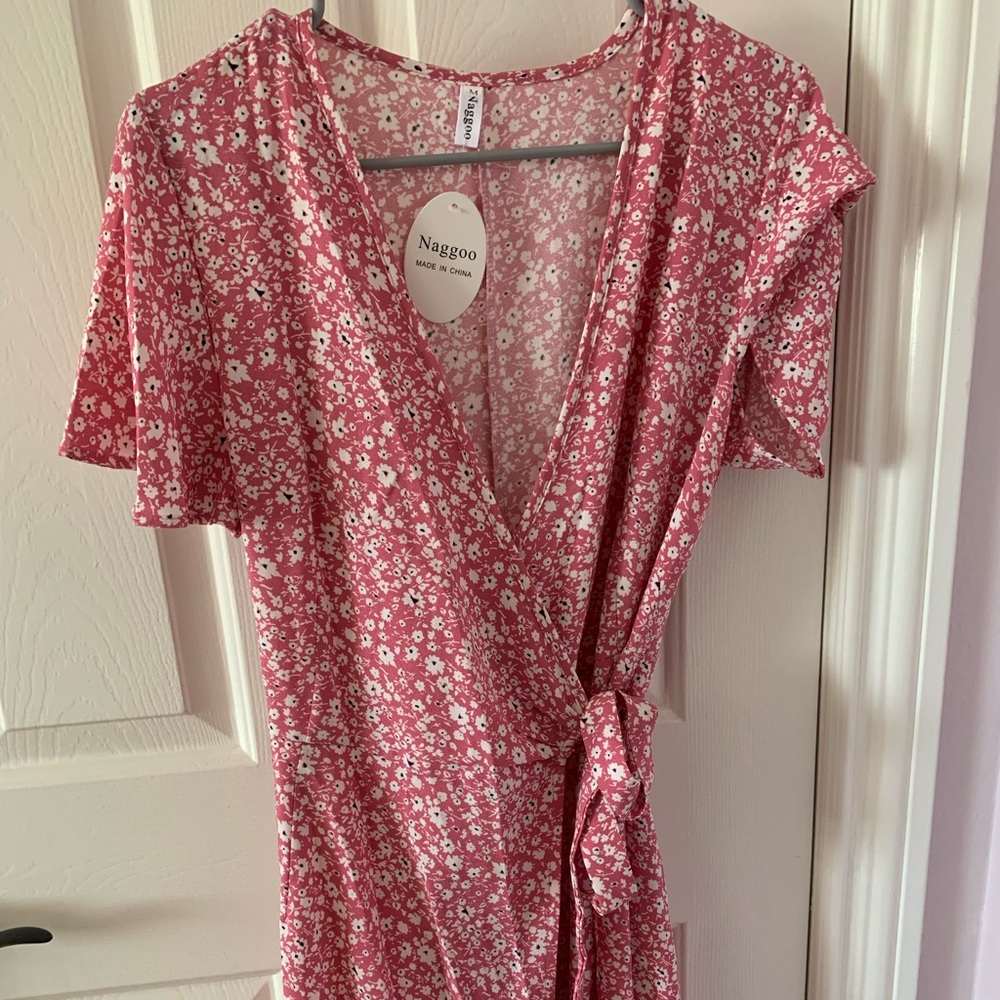 Amazon Pink Wrap Dress